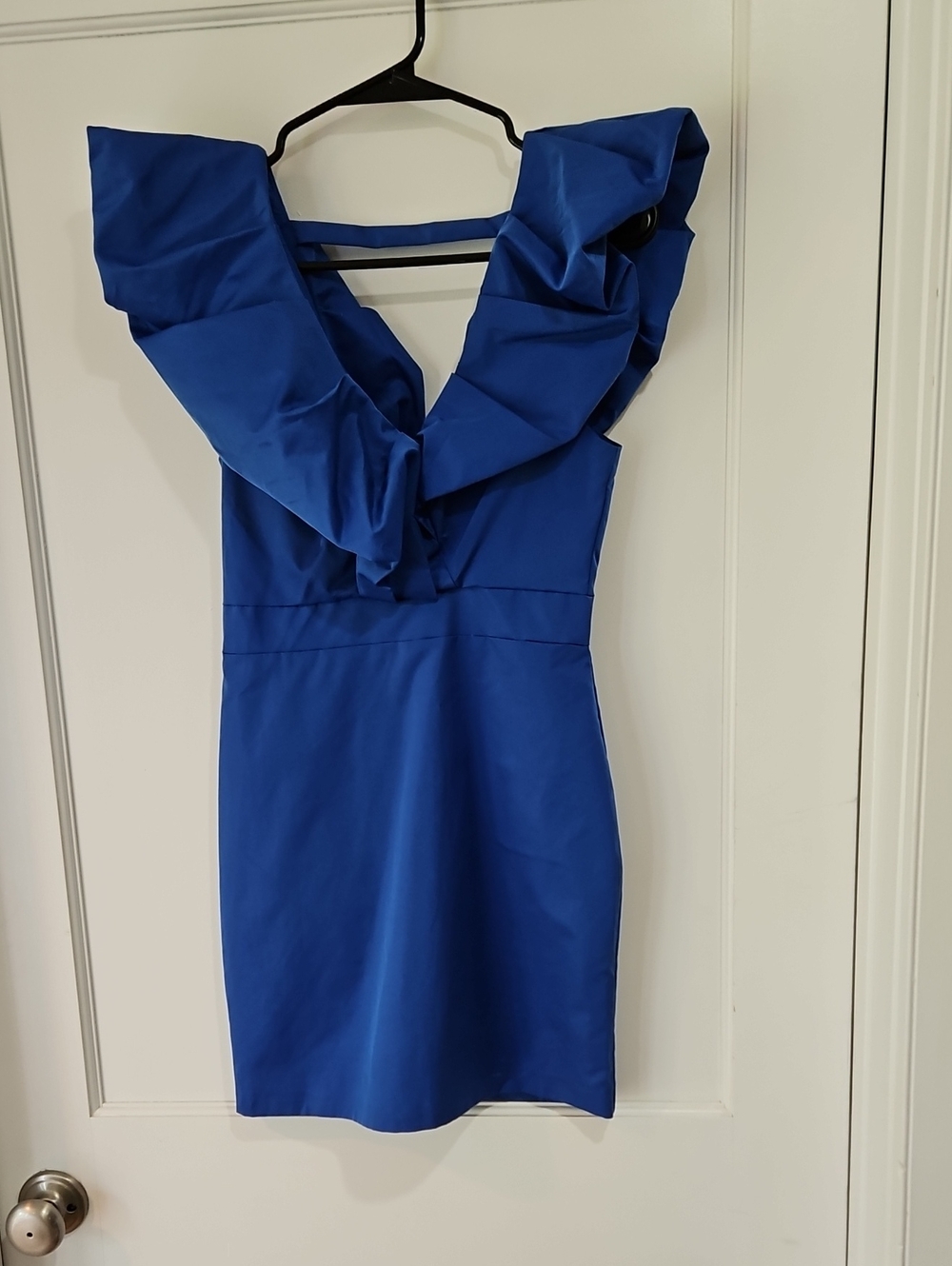 NWT DO+BE Blue Ruffle V-Neck Women’s Dress